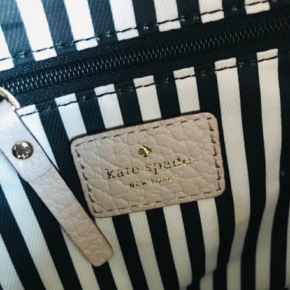Kate Spade Southport Avenue Carmen Beige Leather Satchel Shoulder Bag - Picture 8 of 11